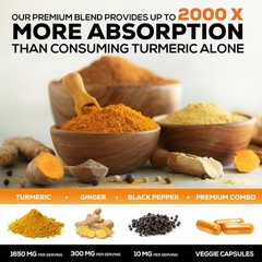 Turmeric Curcumin w/ Ginger & BioPerine Black Pepper – 1,950mg 95% Standardized