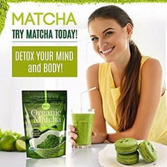 Organic Matcha Green Tea Powder for Latte Unsweetened Culinary Grade 4 Pack