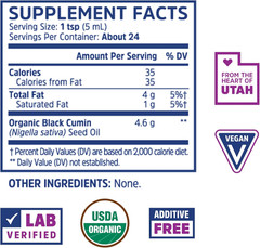 Aceite de semilla negra orgánico – 100 % puro virgen prensado en frío – 8 fl oz