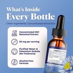 Blue Lotus 200X Extract Tincture 50mg Nymphaea Caerulea Alcohol-Free Liquid Drop