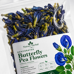 Butterfly Pea Flowers Dried Blue Herbal Tea: Clitoria ternatea 100% Pure Natural