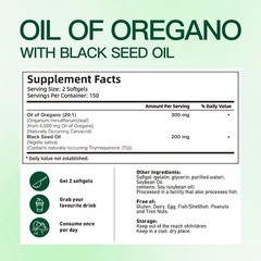 NEW VivoNu Oil of Oregano with Black Seed Oil Softgels 6000mg 300 Count