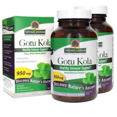 Gotu Kola 950mg 2X90 Vegetarian Capsules Nature’s Answer Kosher Pennywort