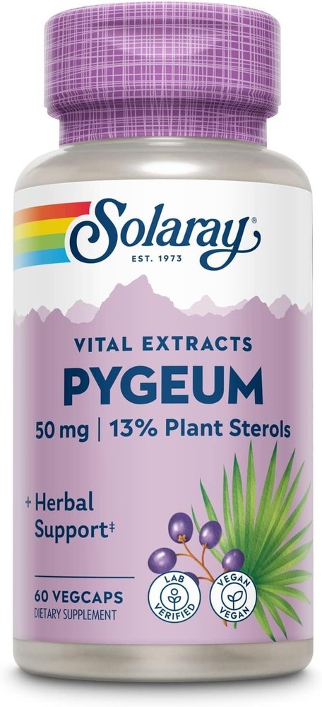 Solaray Pygeum Africanum Extract 50mg 60 VegCap Exp 01/2027 or Better