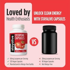2 Pack STAY ALIVE Lycopene 60mg 240 Veg Caps Men Prostate Heart Health Support