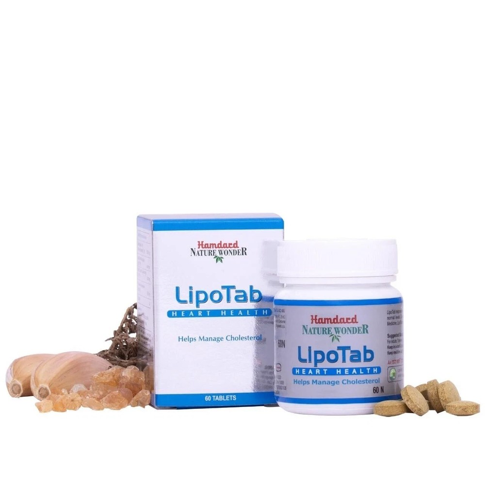 Pack of 3 X Hamdard Lipotab 60 Tablet To Reduces bad cholesterol levels W972