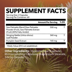 Saw Palmeto 3x Formula Promotes Urinary Tract Health Maintain Hair Health 120 Ct