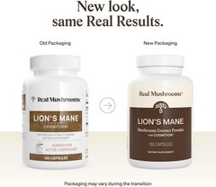 Real Mushrooms Lion’s Mane 120 Caps | Organic Extract | Brain Focus & Memory