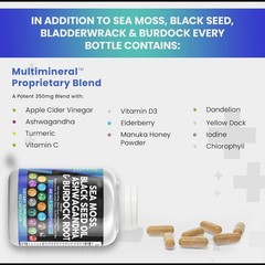 16 Sea 1 Supplement IN Moss Black Seed Oil 3000mg Ashwagandha Turmeric 1000mg US