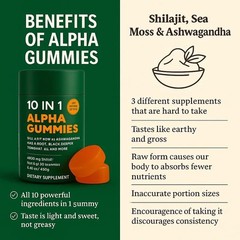 True Alpha Gummies 10 In 1 For Men | 4000mg Himalayan Alpha Shilajit Gummies …