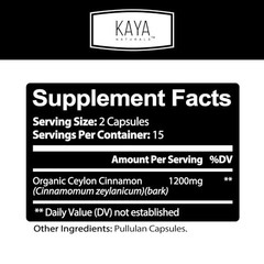 Ceylon Cinnamon Supplement | 1200mg per Serving, Vegan – 30 Count (Pack of 1)