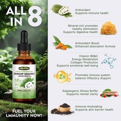 (2 Pack) 8 in 1 Graviola Soursop Leaf Extract Liquid – 1 Fl Oz (Pack of 2)
