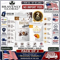 Bravenly Golden Brew Bundle Brew Extreme Gold Scoops 60 Servings / Pack of 2🔥