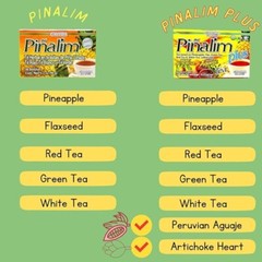 2 Pack Pinalim Plus GN+Vida Tea Piñalim Pineapple Diet 60 Day Supply