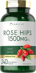 Rose Hips 1500mg | 240 Capsules | Non-GMO, Gluten Free Supplement by Carlyle