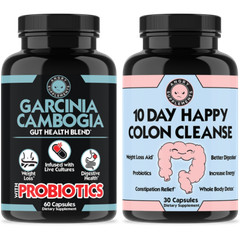 Colon & Body Cleanse w/ Garcinia w/ Probiotics &10 Day Happy Colon Cleanse 2-PK