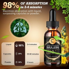 Mullein Leaf Extract Drops for Lung Cleanse Lung Detox Respiratory Support