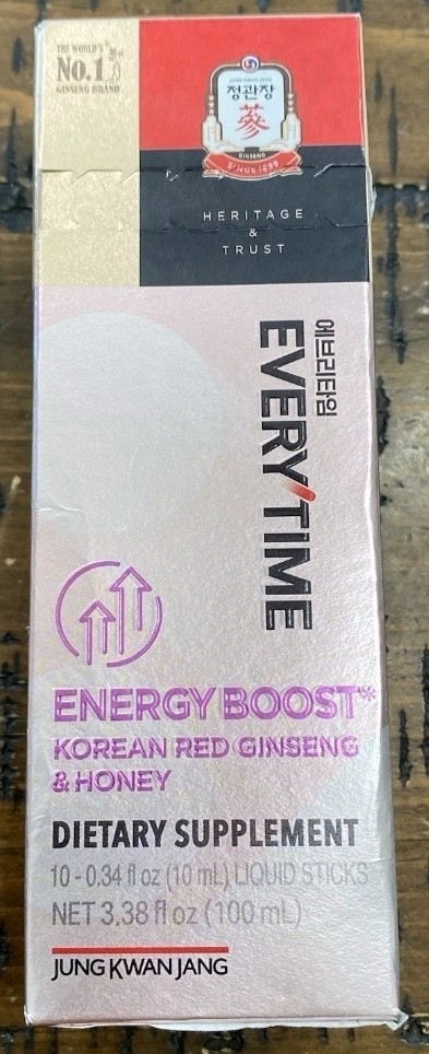 Everytime Energy Boost Korean Red Ginseng & Honey 0.34 Fl Oz (Pack of 10)