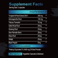 TONG KAT ALI 200:1 3450MG 120 veggie Capsules Root Extract Testosterone Booster