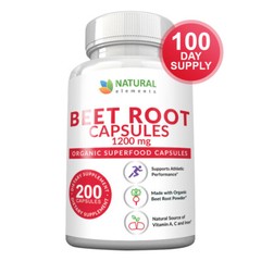 Beet Root Capsules – 1200mg per serving – 200 Capsules – 3 Month Supply