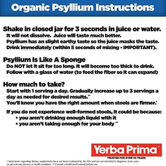 Organic Psyllium Whole Husks Colon Cleanser – 20 oz – 20 Ounce (Pack of 1)
