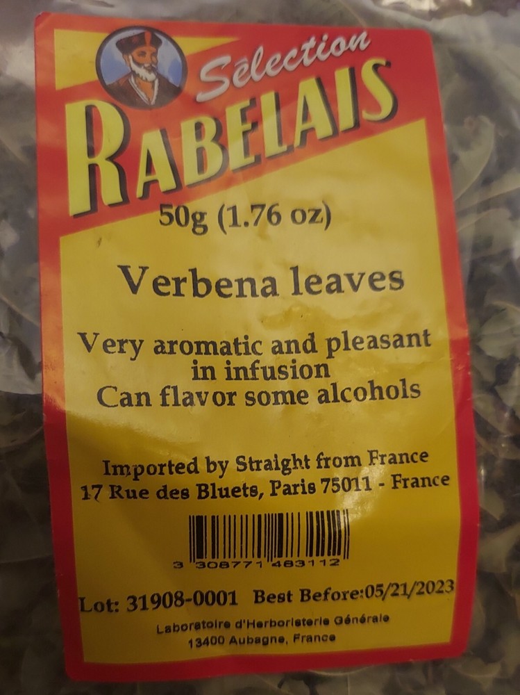 French Lemon Verbena Odorata, Aloysia triphylla, Leaf 1.7oz Calm Tea Digestion