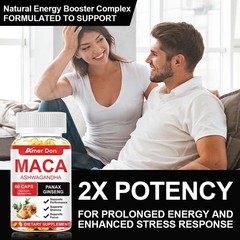 Maca Root Capsules 10000mg, Peruvian Maca Extract for Men & Women 60Capsules