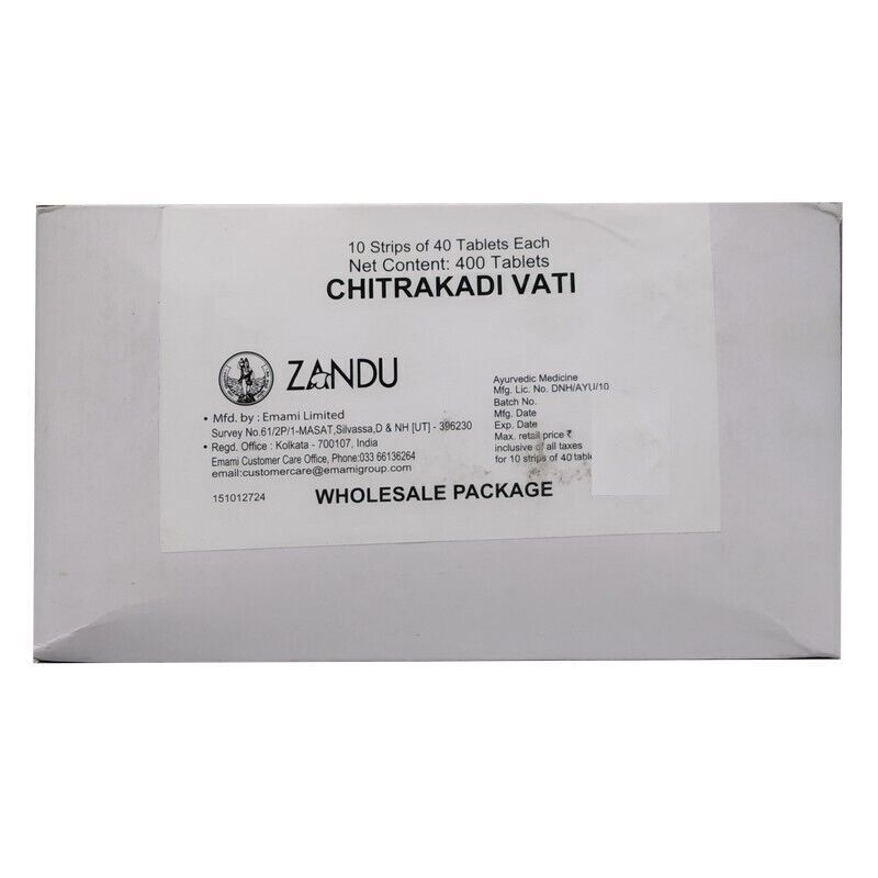 2 x Zandu Chitrakadi Vati 40 Tabs Free Ship