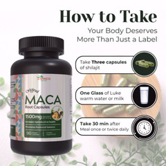 Zafinco Black Maca 1500 mg 90 Caps Energizing Herb Rich in Saponins