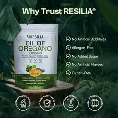 Resilia Softgels with Black Seed Oil 6000mg – Organic Oregano Oil Capsules fo…
