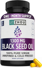 ZHOU Black Seed Oil Capsules – Black Cumin Seed Oil Cold Pressed, Nigella Sativa