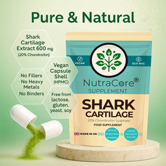 Shark Cartilage Capsule, 600mg-(20% Chondroitin)-Anti-Inflammatory&Joint-180Caps