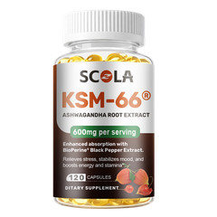 KSM-66 Ashwagandha Root Extract 600mg, 60/120 Vegetarian Caps