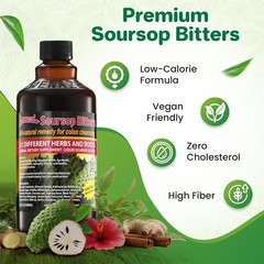 Organic Soursop Bitters 16 Fl Oz Colon Detox Support Natural Cleanse