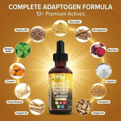 Clean Nutra Organic Maca Root Liquid Drops with Ashwagandha,Fenugreek, Beet Root