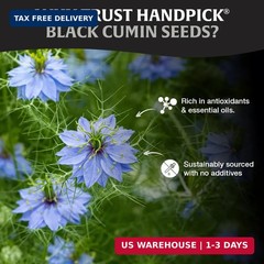 HANDPICK Black Cumin Seed (14oz) Pure Nigella Seeds – No Salt or Preservatives,