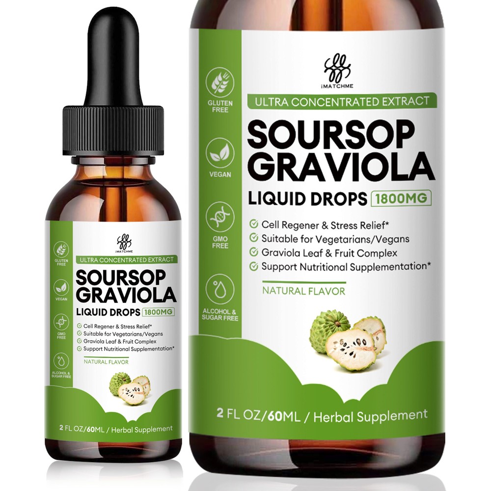 1800mg Soursop Graviola Leaf Drop Pure Leaf Soursop Support Immune Boost