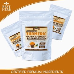 240 PILLS TURMERIC 95% CURCUMIN BLACK PEPPER GARLIC & GINGER ANTIOXIDANT IMMUNE