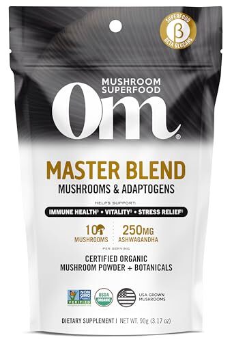 Mushroom Master Blend Powder, Reishi & Lions Mane, 3.17 oz (Presentation May …