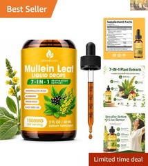Mullein Drops 1500mg – 7-in-1 Lung Detox Liquid for Smoker’s Respiratory Health