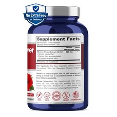 Hibiscus Flower Extract 10:1 500mg 200 Capsules (200 Servings) Non-GMO, Vegan