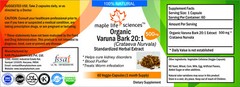 ORGANIC Varuna Bark 20:1 Extract Capsules Crataeva Nurvala Treats Worms