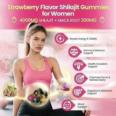 VivoNu Himalayan Shilajit Gummies 4000mg, Ashwagandha, Fulvic Acid, 60 Count