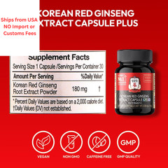 Korean Red Ginseng Extract Capsule Plus – All-in-One Vegan Supplements -…
