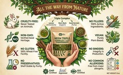 Neem Triple Complex T Cut, Blend of Neem Leaves, Bark, Flower (80:10: 10) 4 pack