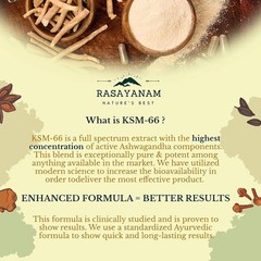 Rasayanam Ashwagandha KSM-66 (500mg) Capsule Energy Endurance Strength (60 Caps)