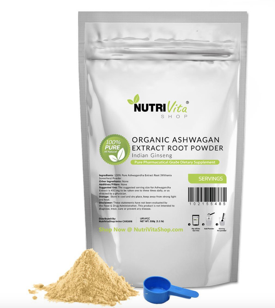 500g (1.1lbs) 100% Pure Organic Ashwagandha Root Powder Withania Indian Ginseng