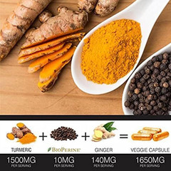 Turmeric Curcumin with Bioperine Black Pepper and Ginger – Made in USA – 120 Veg