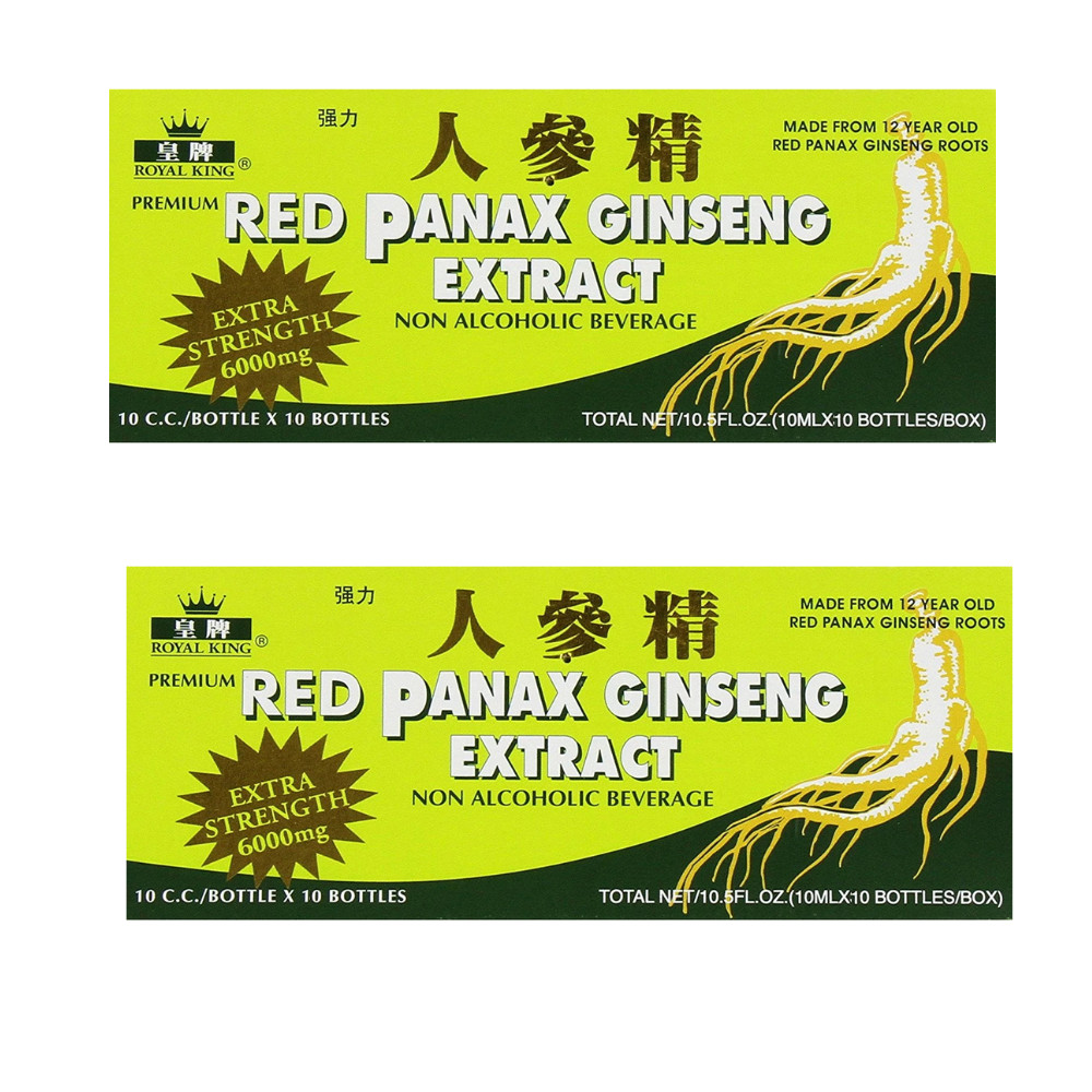 Red PANAX Ginseng Extract 12 years old Roots 6000 Mg Premium 2 Boxes 60 Bottles