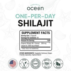 Organics Ocean One-Per-Day Shilajit for Men and Women – Natural Shilajit Supplem